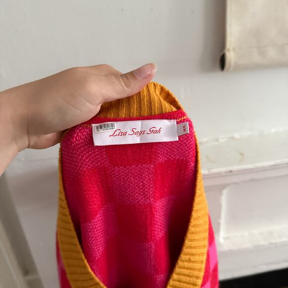 Lisa Says Gah Checkered Sweater Vest - Picture 4 of 4